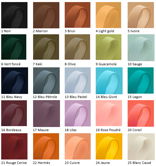 couleurs biothane 2025